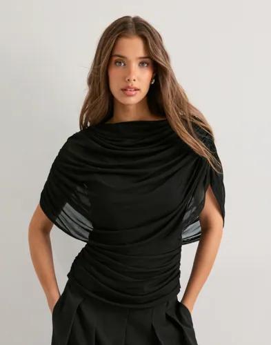 Neo Noir - Svart - Cottuna Drapy Mesh Top 