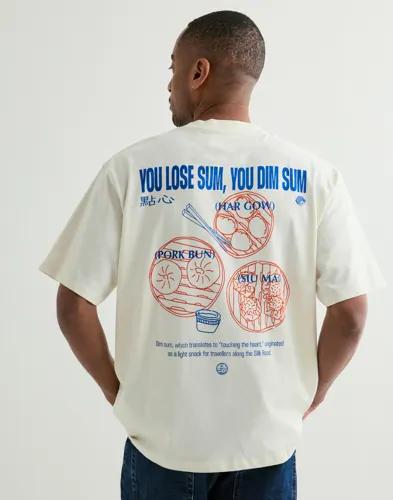 Woodbird Wbbaine Dim Sum Tee T-shirts med tryck Vit