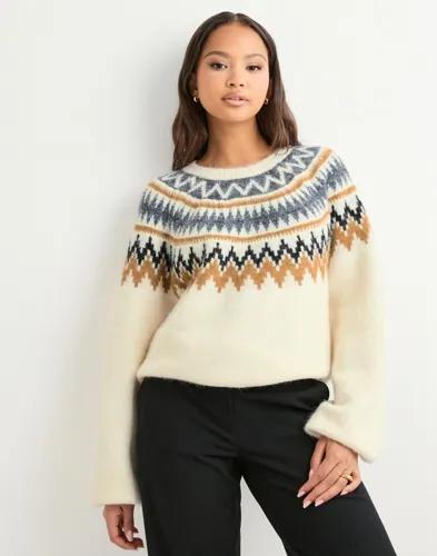 Only - Beige - Onlreykja Ls O-Neck Knt 