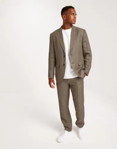 Selected Men Slhregular-Will Linen Blz Noos Kavajer Brun 