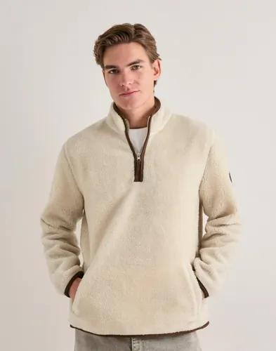 Gant Half Zip Fleece Tröjor med dragkedja Beige