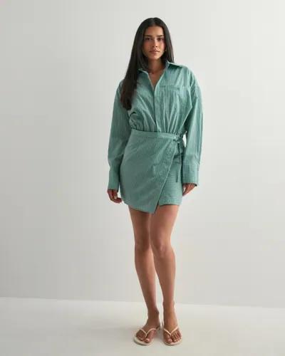 Malina - Grön - Portea Wrapped Shirt dress 