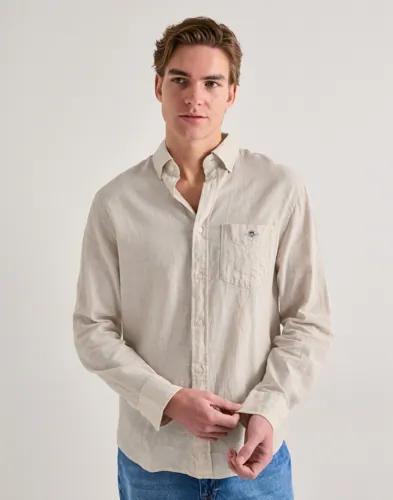 Gant Reg Cotton Linen Shirt Linneskjortor Beige