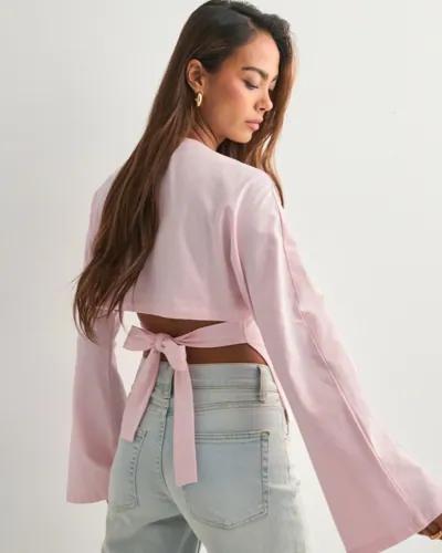 Nelly - Rosa - Open Back Tie LS Top 