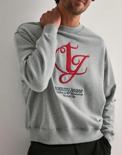 Tommy Jeans Tjm Monogram Logo Crew Sweatshirts Grå 