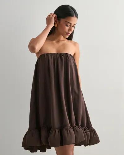 Malina - Brun - Mikala Strapless Ruffled Mini Dress 