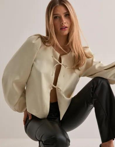 Neo Noir - Beige - Daliska Dull Satin Blouse 