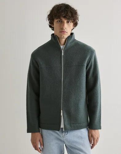 Selected Men Slhnealy Ls Knit Full Zip Cardigan Tröjor med dragkedja Grön 