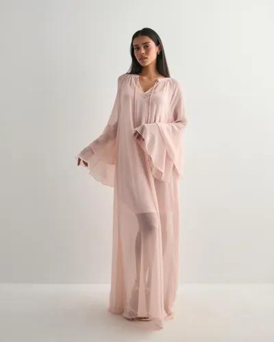 Vero Moda - Rosa - Vmcamille Ls Frill Maxi Dress Wvn E 