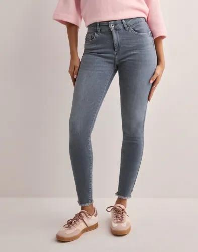 Only - Blå - Onlblush Mid Skin Ank Rw Dnm TAI270 