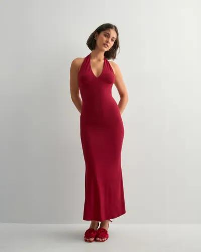 Nelly - Röd - Fine Halterneck Dress 