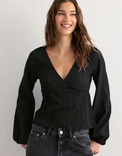 Nelly - Svart - Structure Blouse 