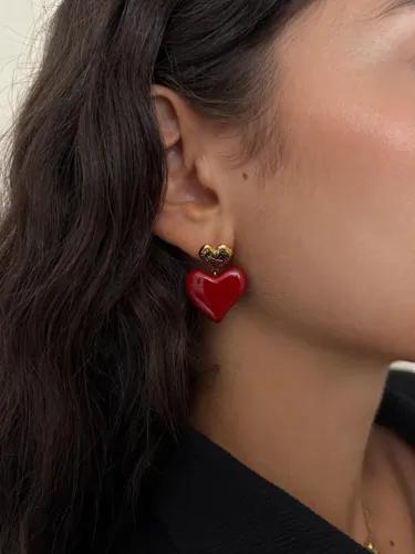 Muli Collection - Guld - Scarlet Heart Earring 