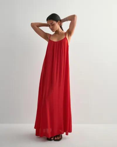 Only - Röd - Onlniki Strap Maxi Dress Wvn 