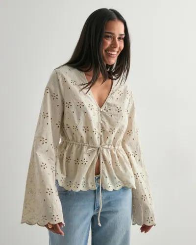 Pieces - Beige - Pctarmorine Ls Tie Top Wvn