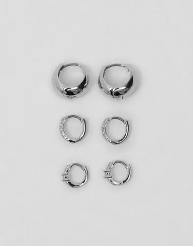 Pieces - Silver - Pcotelia Earrings 3-Pack D2D 