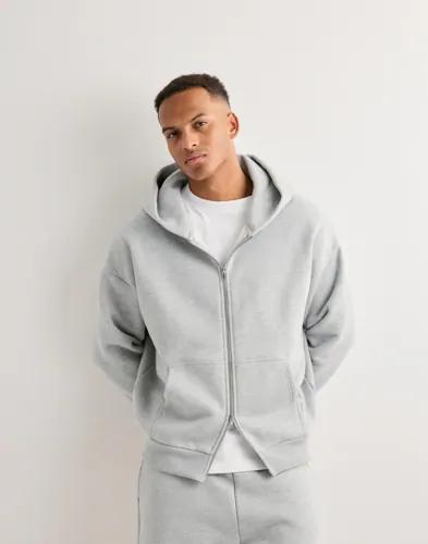 Que Sera Sera Cozy Zip Hoodie Hoodies med dragkedja Grå