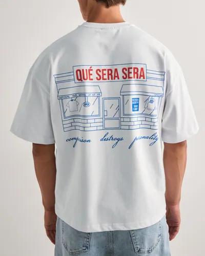 Que Sera Sera Boxy Store Tee T-shirts med tryck Vit 