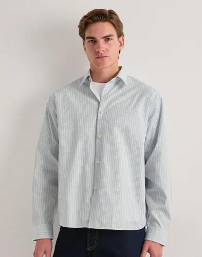 Selected Men Slhctmben Stripe Ls Shirt Skjortor Grå 