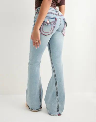 True Religion - Blå - Joey Low Rise Flare Flap Sup T_ 