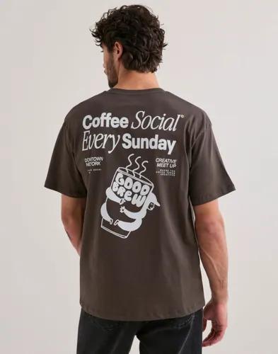 Jack & Jones Jorcoffee Tee Ss Crew Neck Styd AW2 T-shirts med tryck Brun