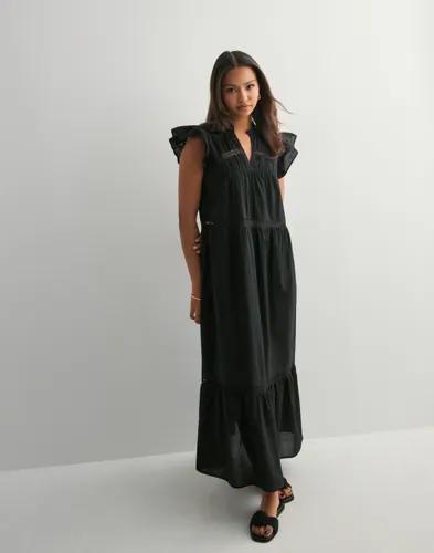 Only - Svart - Onlsunny Capsl Frill Dress Wvn Noos