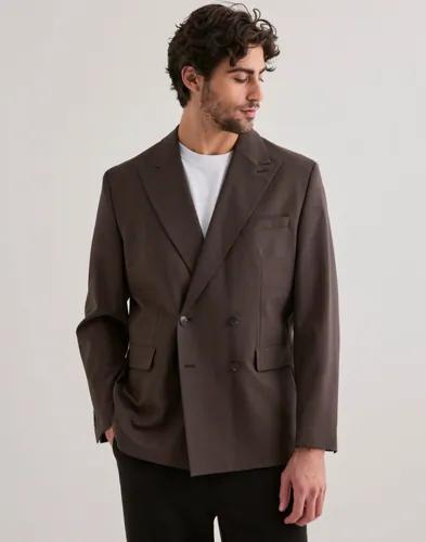 Selected Men Slhreg-Theo Wool Blend Db Blz Kavajer Brun 
