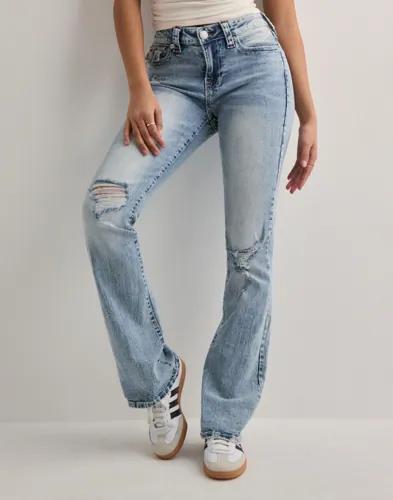 True Religion - Blå - Becca Mid Rise Bootcut Flap 