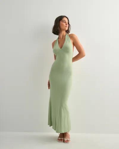 Nelly - Grön - Fine Halterneck Dress 