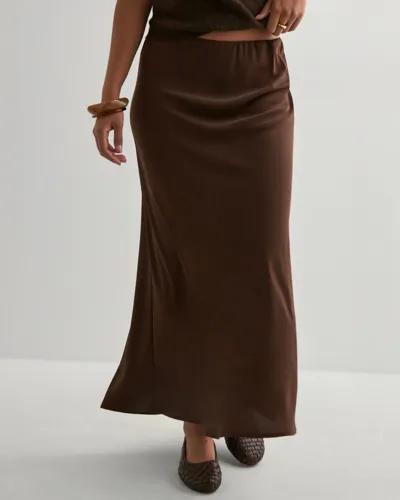 Pieces - Brun - Pcfranan Hw Ankle Skirt Noos Bc 