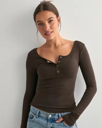 Pieces - Brun - Pckitte Ls Top Noos Bc 