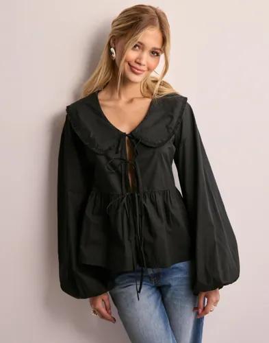 Nelly - Svart - Cute Collar Blouse 