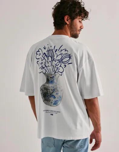 Woodbird WBBeam Ming Tee T-shirts med tryck Vit 