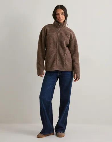 Pieces - Brun - Pcsadia Ls Teddy Jacket Noos Bc