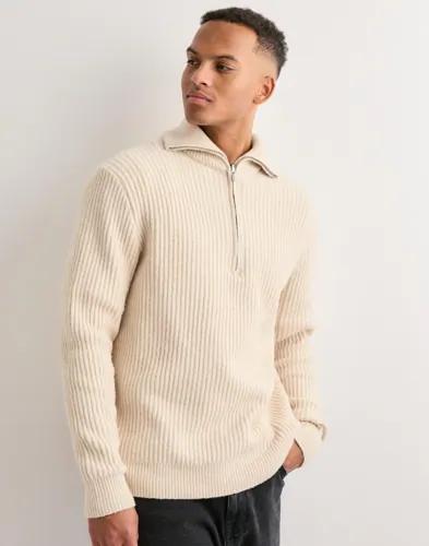 Only & Sons Onsframe Rlx Ls 1/2 Zip High Neck K Half zip Beige