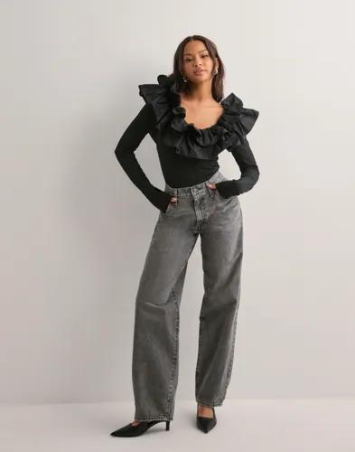 OBJECT - Svart - Objemilie Sli L/S Top 136