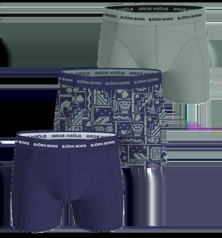 Björn Borg Cotton Stretch Boxers 3-pack Grå, XXL 