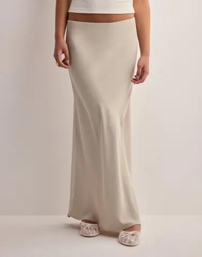 Pieces - Beige - Pcfranan Hw Ankle Skirt Noos Bc 