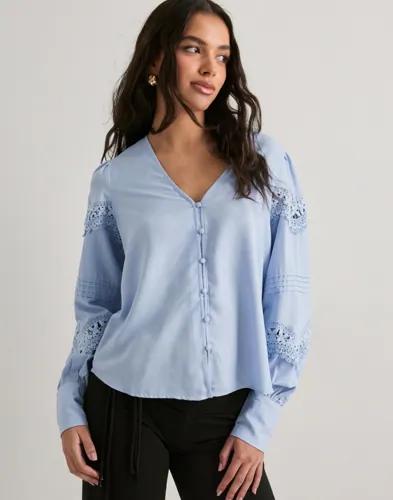Vero Moda - Blå - Vmthea Ls Top Wvn Ga 