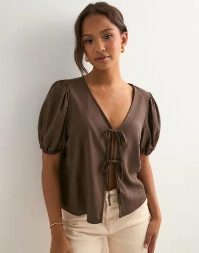 Pieces - Brun - Pcfrieda Ss Top Wvn 