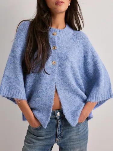 Neo Noir - Blå - Benuta Fluffy Knit Cardigan 