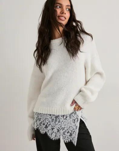 Nelly - Vit - Lace Mini Skirt 