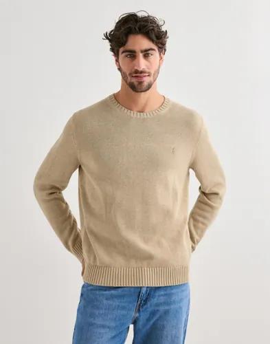 Polo Ralph Lauren Cotton Crewneck Sweater Stickade tröjor Beige