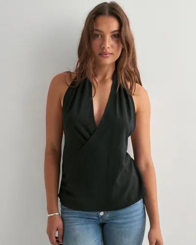Nelly - Svart - Halterneck Top 