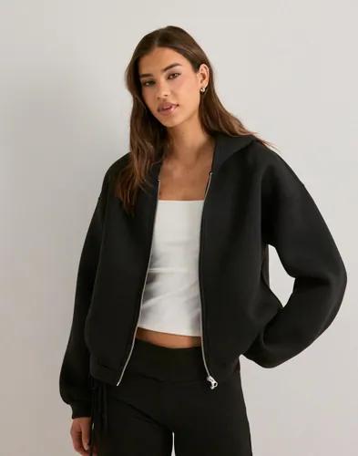 Pieces - Svart - Pcbucuba Ls Zipper Scuba Hoodie Act 