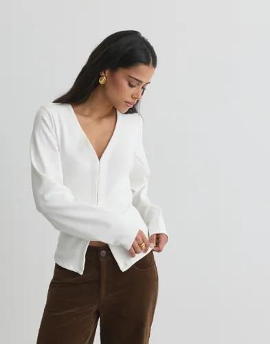Nelly - Vit - Waist Focus Cardigan 
