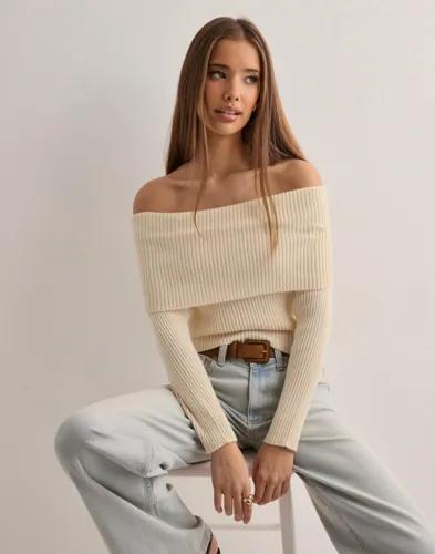 Only - Beige - Onlkatia Ls Off Shoulder Knt 