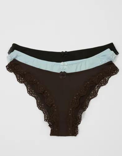 Nelly - Blå - Simplicity Lace Brief 3-Pack 