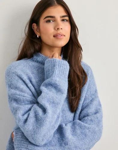 Neo Noir - Blå - Paulina Fluffy Knit Blouse 