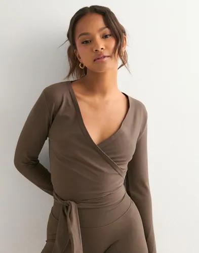 Aim'n - Brun - Shape Seamless Wrap Long Sleeve 